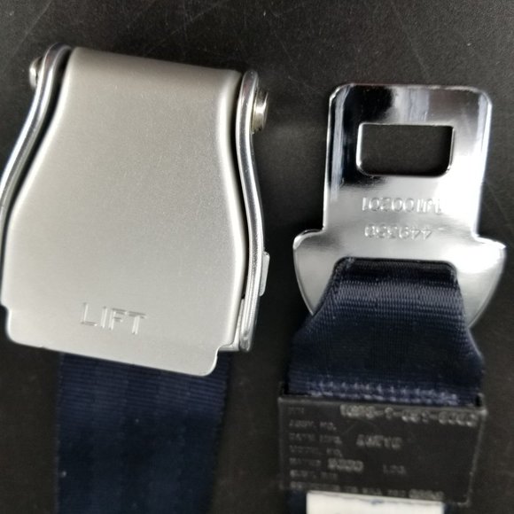 Universal Airline AmSafe Seat Belt Extender Adjustable Navy Blue FAA Type A E-4 - Picture 2 of 9